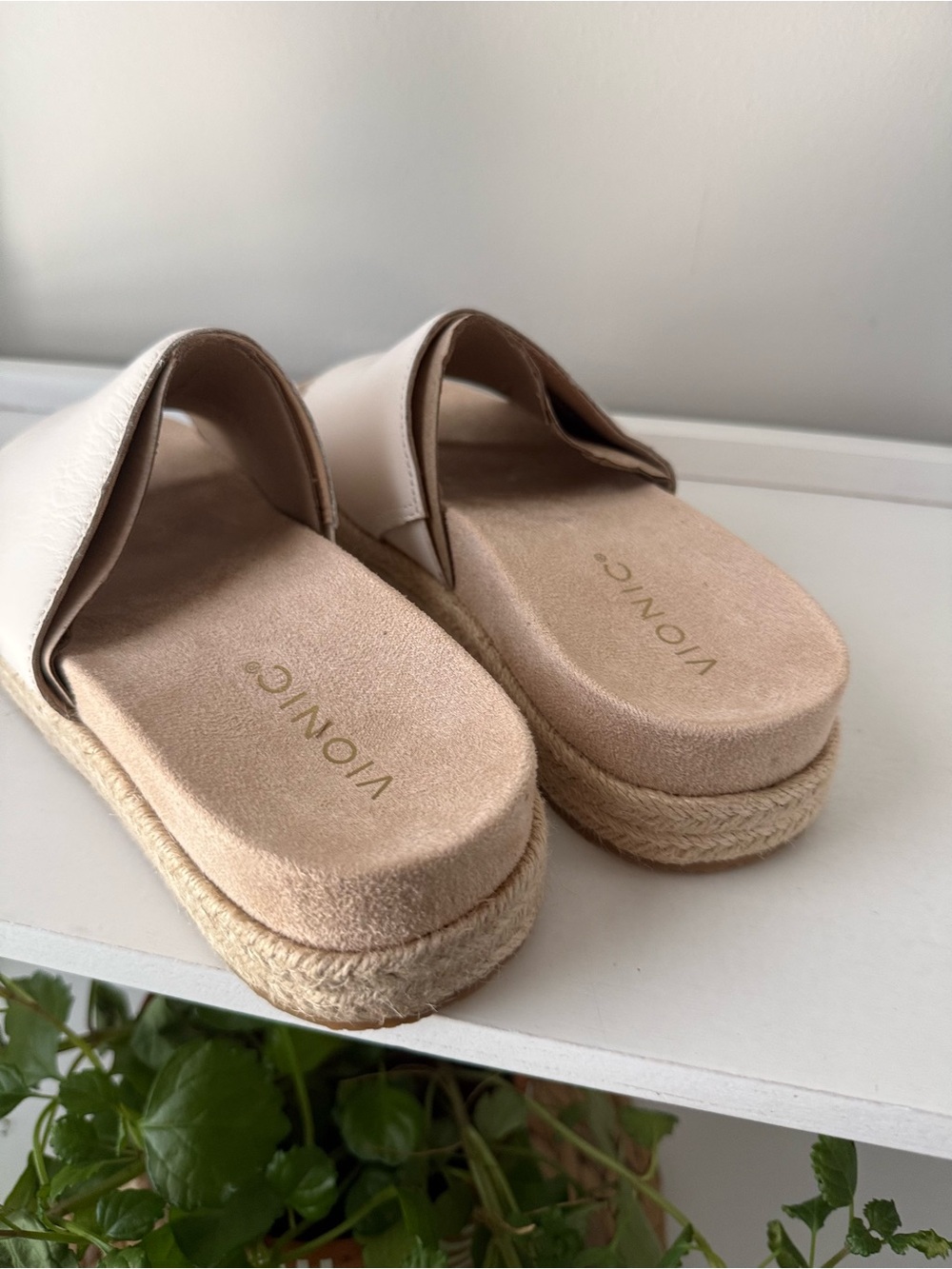 Vionic Yazmina Cream Slide Espadrille Platform Sandals - Picture 5 of 6